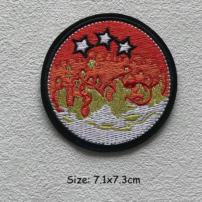 Stickerei Schmelzbare Nähen Kleidung Abzeichen Patches Landschaft Wüste Wald Punk Patch DIY Wärmeübertragung Aufkleber Neue Kleidungsstück Zubehör Mode 7.1x7.3 cm von Joom DACH