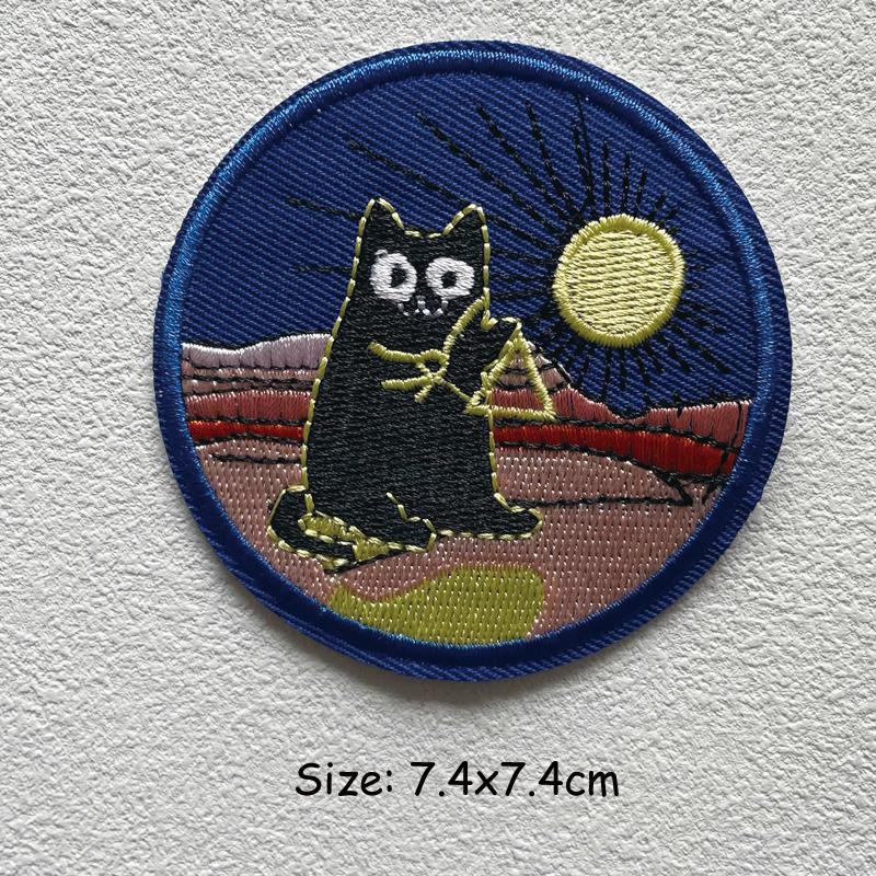 Stickerei Schmelzbare Nähen Kleidung Abzeichen Patches Landschaft Wüste Wald Punk Patch DIY Wärmeübertragung Aufkleber Neue Kleidungsstück Zubehör Mode 7.4x7.4 cm von Joom DACH