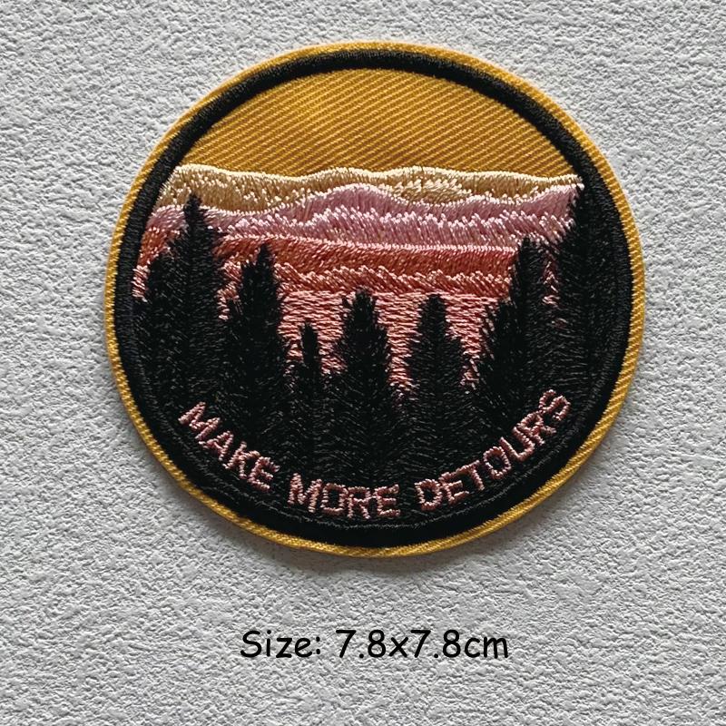 Stickerei Schmelzbare Nähen Kleidung Abzeichen Patches Landschaft Wüste Wald Punk Patch DIY Wärmeübertragung Aufkleber Neue Kleidungsstück Zubehör Mode 7.8x7.8 cm von Joom DACH
