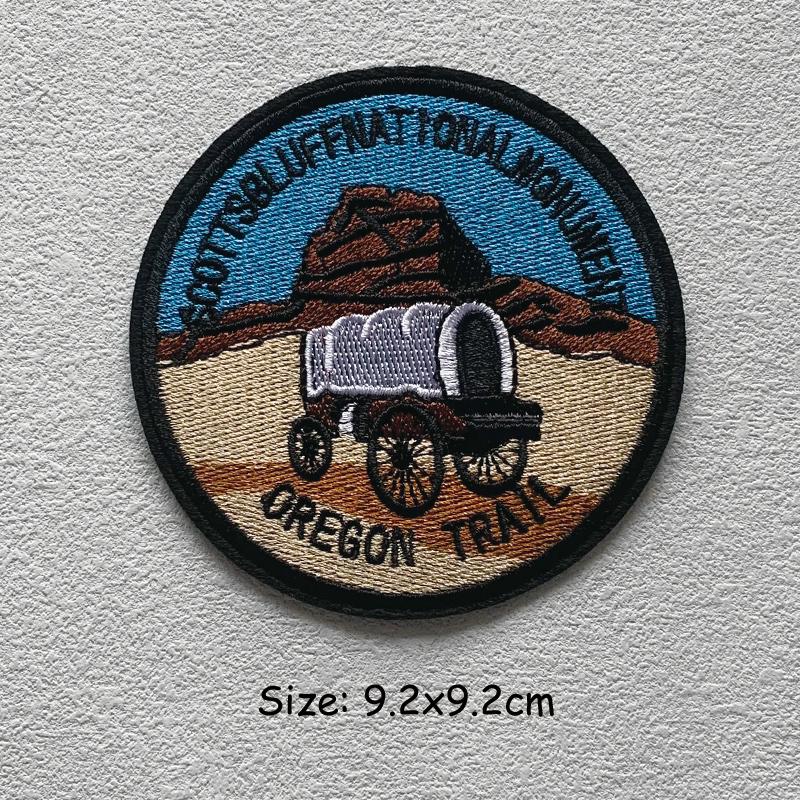 Stickerei Schmelzbare Nähen Kleidung Abzeichen Patches Landschaft Wüste Wald Punk Patch DIY Wärmeübertragung Aufkleber Neue Kleidungsstück Zubehör Mode 9.2x9.1 cm von Joom DACH