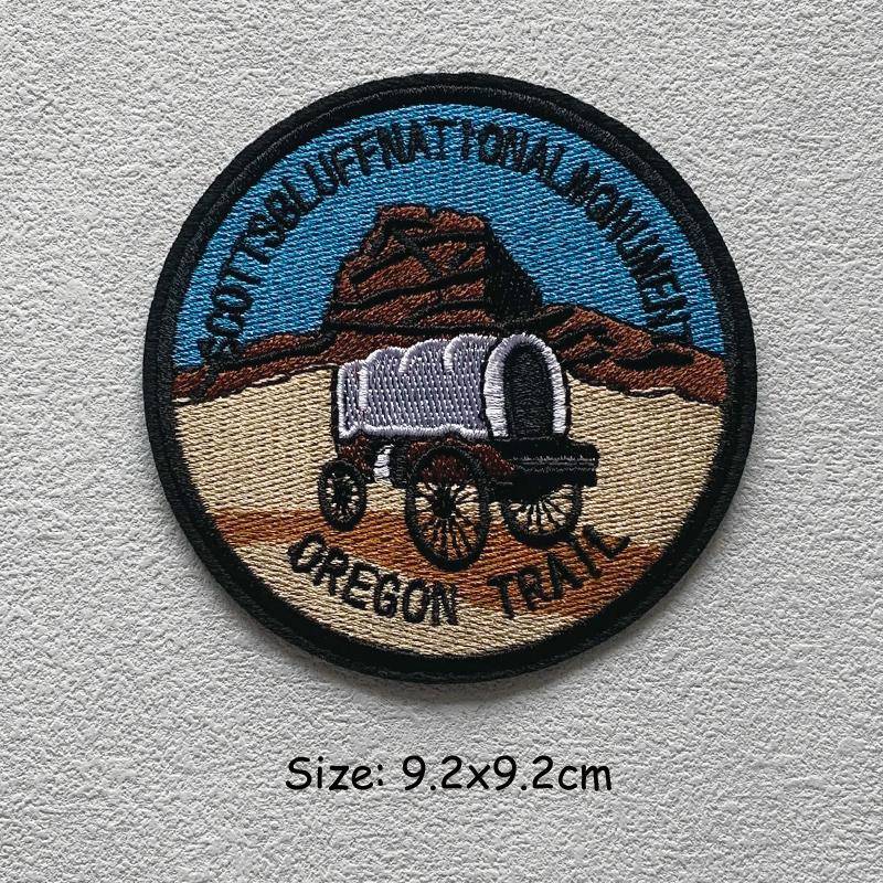 Stickerei Schmelzbare Nähen Kleidung Abzeichen Patches Landschaft Wüste Wald Punk Patch DIY Wärmeübertragung Aufkleber Neue Kleidungsstück Zubehör Mode 9.2x9.1 cm von Joom DACH