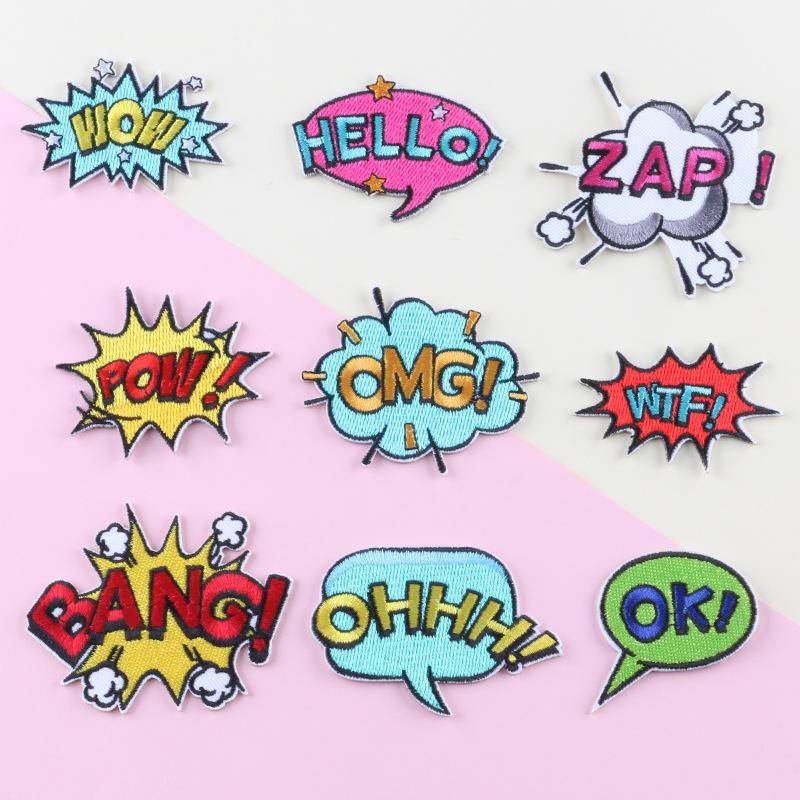 Sticketikett Englischer Buchstabe Stoffaufkleber selbstklebend Sticketikett Kleidungszubehör Abzeichen Patch Sticktuchaufkleber B4L-A-1-4 * Self-adhesive von Joom DACH