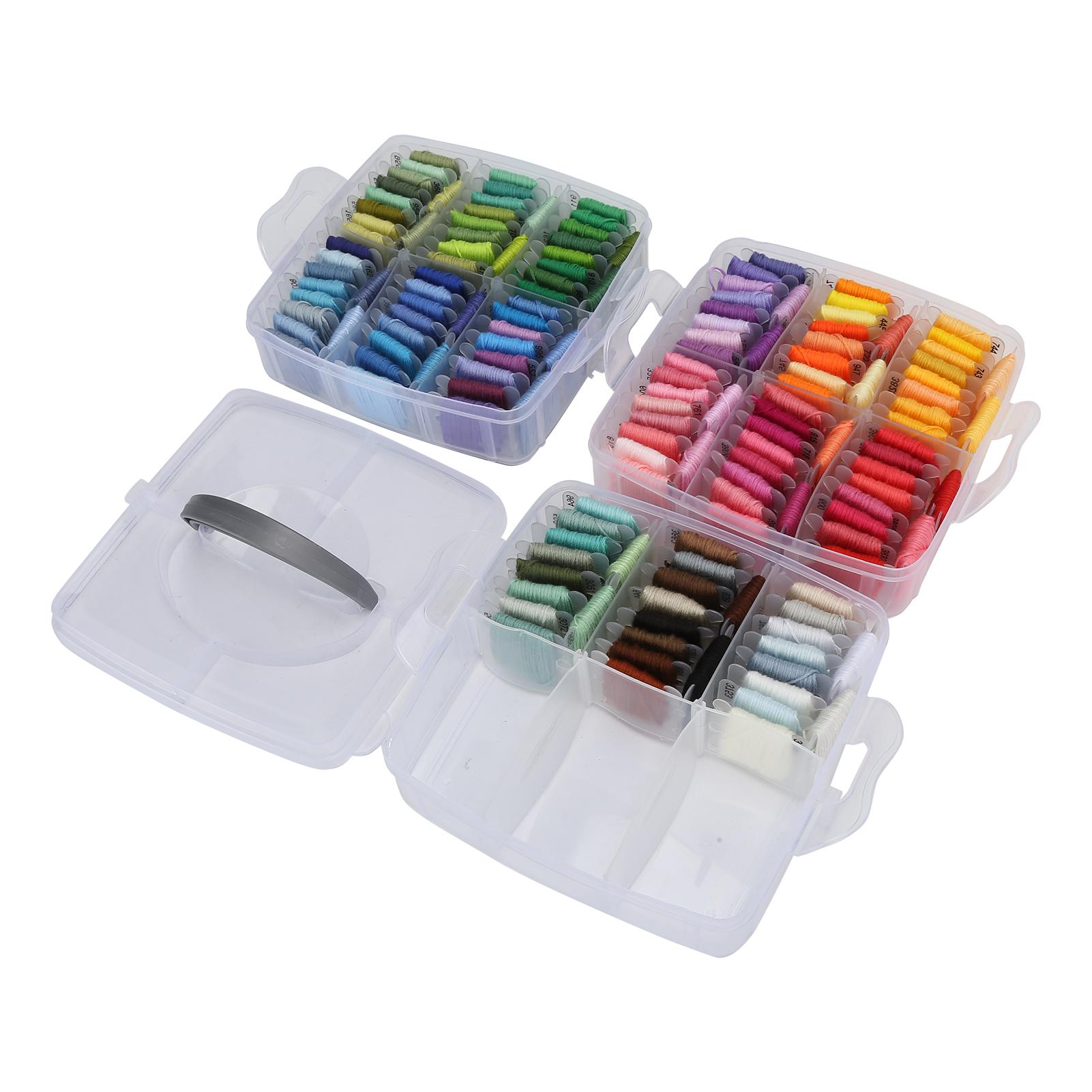 Stickgarn Dreischichtige Box 150 Farben Kunststoffplatte Nähgarn für Nähhandwerksprodukte von Joom DACH