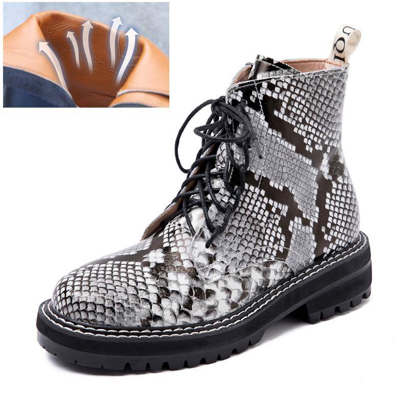 Stiefel für Damen, britischer Wind, echtes Leder, dick, mit kurzen Stiefeln, geeignet für Damenstiefel im Frühling, Herbst und Winter 38 von Joom DACH