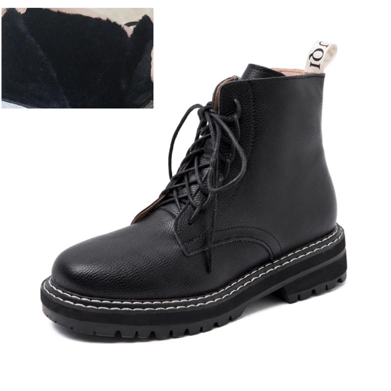 Stiefel für Damen, britischer Wind, echtes Leder, dick, mit kurzen Stiefeln, geeignet für Damenstiefel im Frühling, Herbst und Winter 39 von Joom DACH