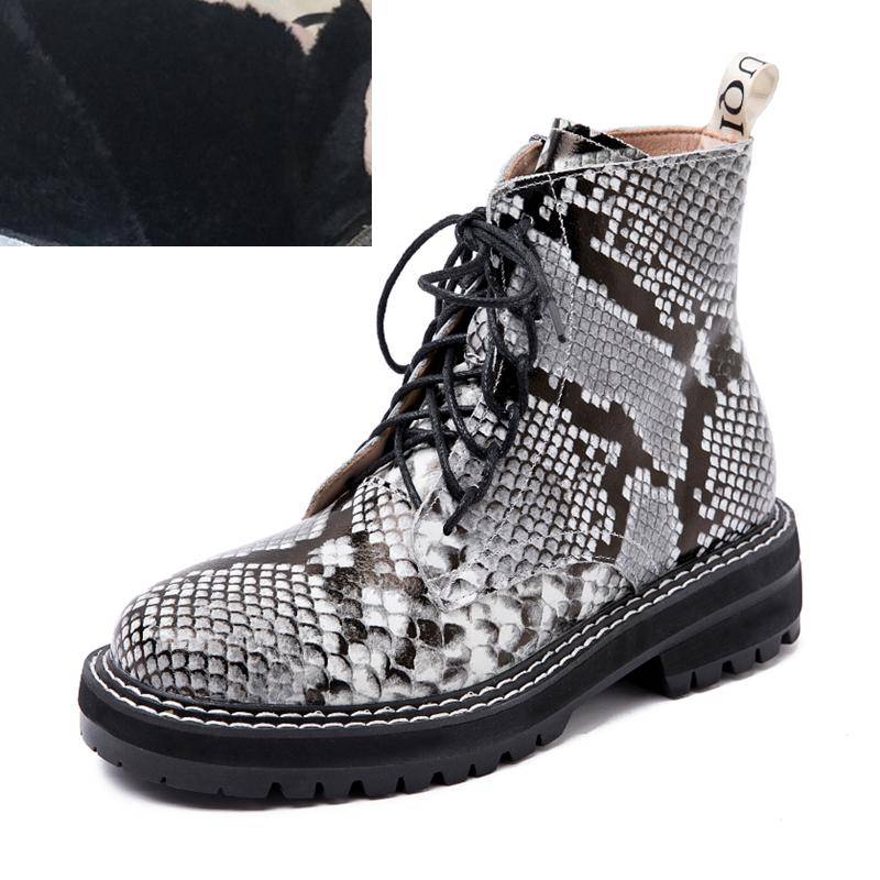 Stiefel für Damen, britischer Wind, echtes Leder, dick, mit kurzen Stiefeln, geeignet für Damenstiefel im Frühling, Herbst und Winter 41 von Joom DACH