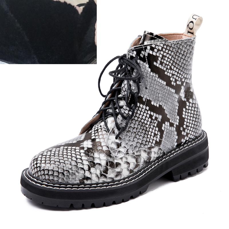 Stiefel für Damen, britischer Wind, echtes Leder, dick, mit kurzen Stiefeln, geeignet für Damenstiefel im Frühling, Herbst und Winter 43 von Joom DACH