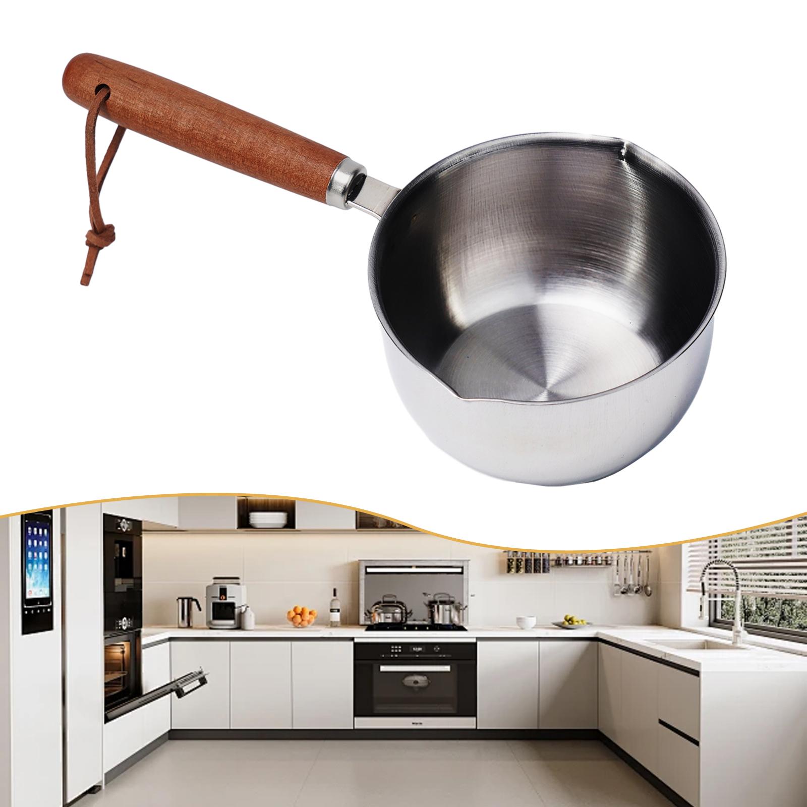Stielkasserolle aus Edelstahl zum Kochen, kleiner Topf für heißes Öl und scharfe Soße 300ml von Joom DACH