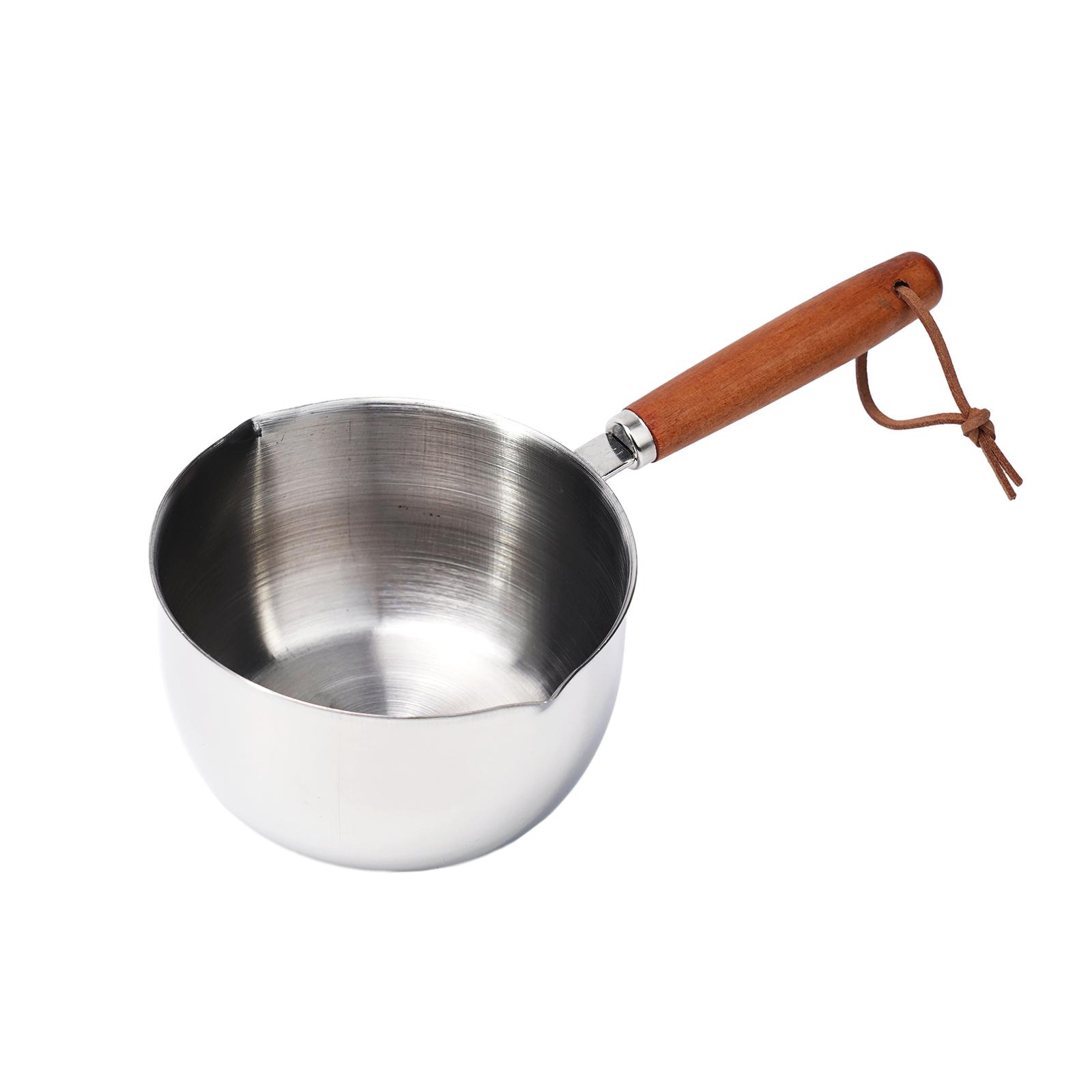 Stielkasserolle aus Edelstahl zum Kochen, kleiner Topf für heißes Öl und scharfe Soße 500ml von Joom DACH