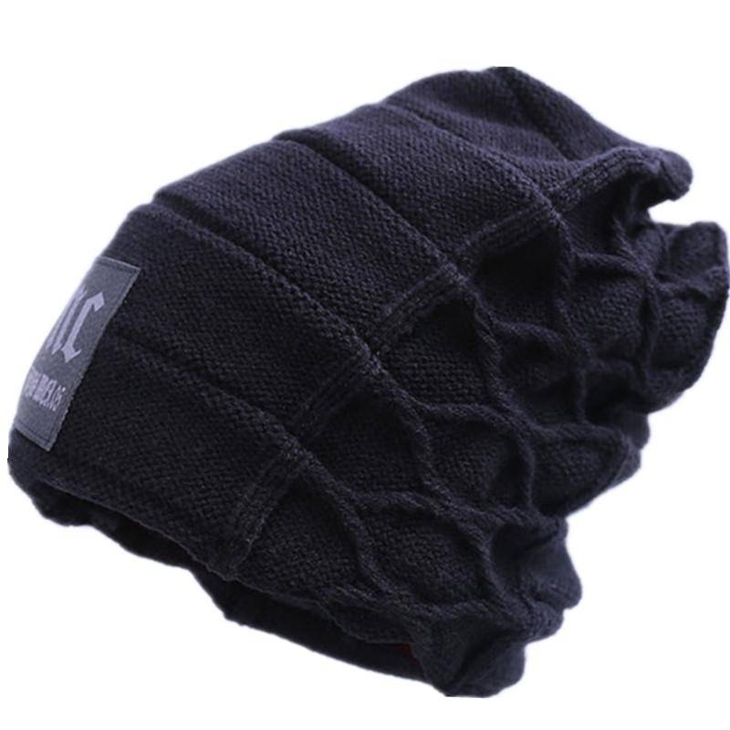 Stilvolle Beanie-Mütze, hochwertige Wintermützen für Damen und Herren, dicke, warme Winter-Strickmützen 54cm-62cm schwarz von Joom DACH