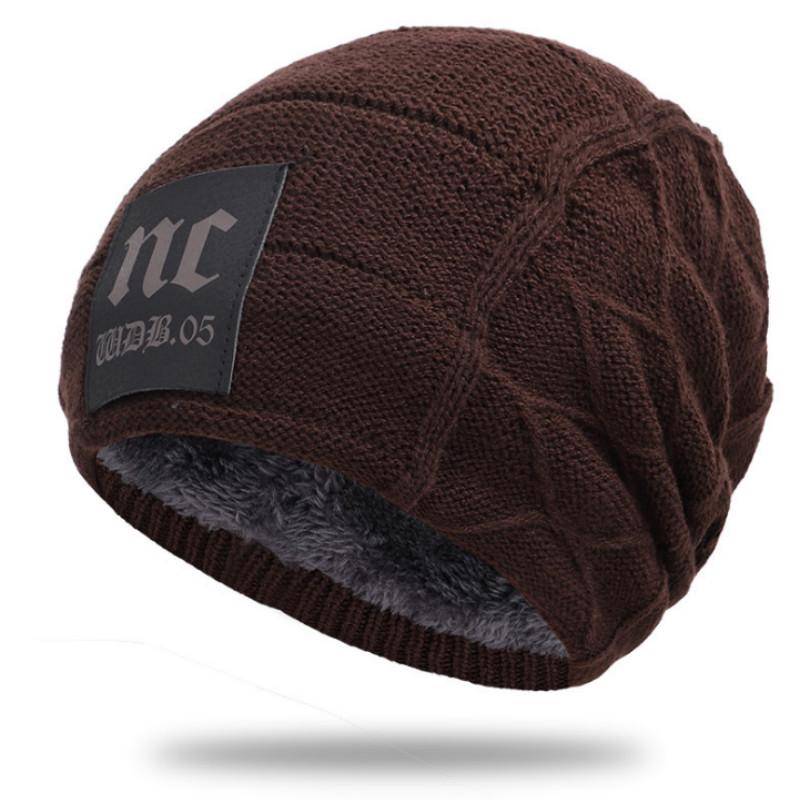 Stilvolle Beanie-Mütze, hochwertige Wintermützen für Damen und Herren, dicke, warme Winter-Strickmützen 54cm-62cm kaffeebraun von Joom DACH