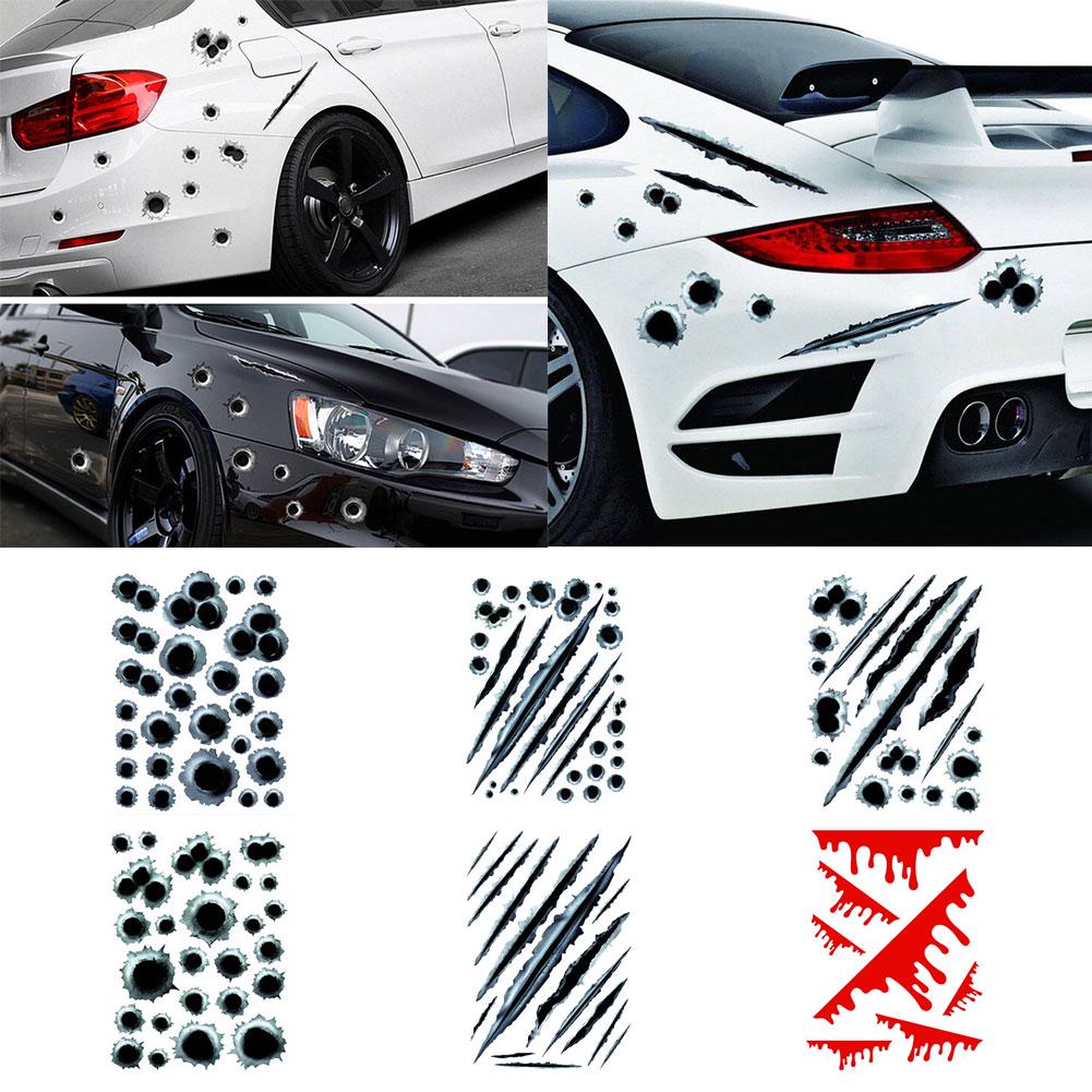 Stilvolle Bullet Hole Print Auto Styling Aufkleber Körper Fenster Reflektierende Dekoration Aufkleber Auto Aufkleber 2 von Joom DACH