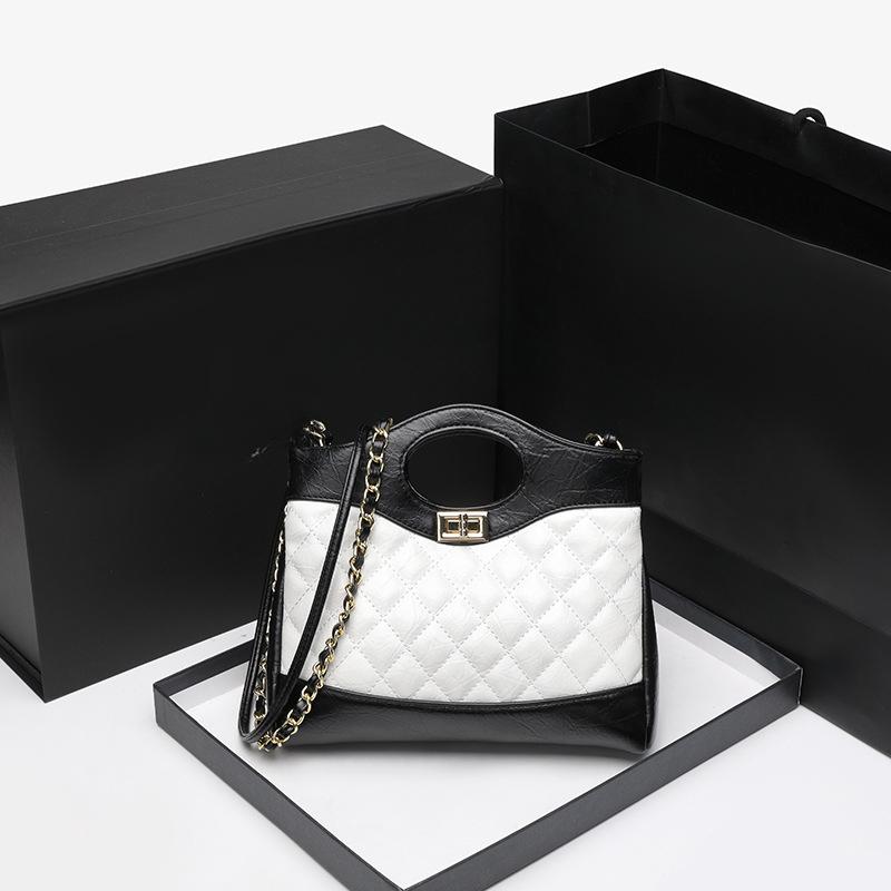 Stilvolle Diamant-Karomuster Ketten-Tasche Hand Crossbody Bag Pendler All-in-One Schultertasche Damentasche von Joom DACH