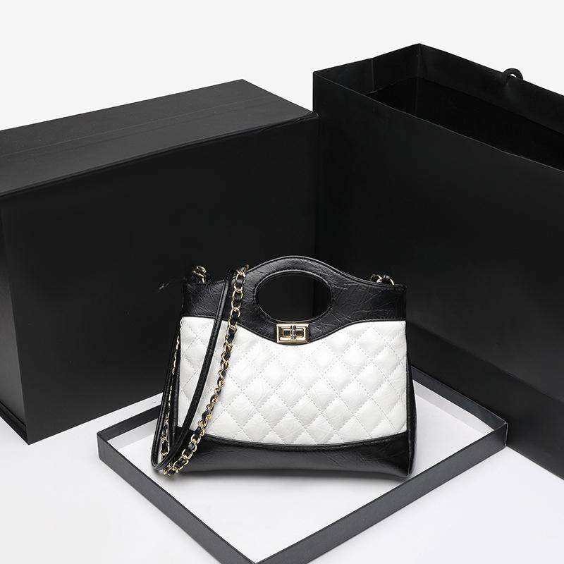 Stilvolle Diamant-Karomuster Ketten-Tasche Hand Crossbody Bag Pendler All-in-One Schultertasche Damentasche von Joom DACH