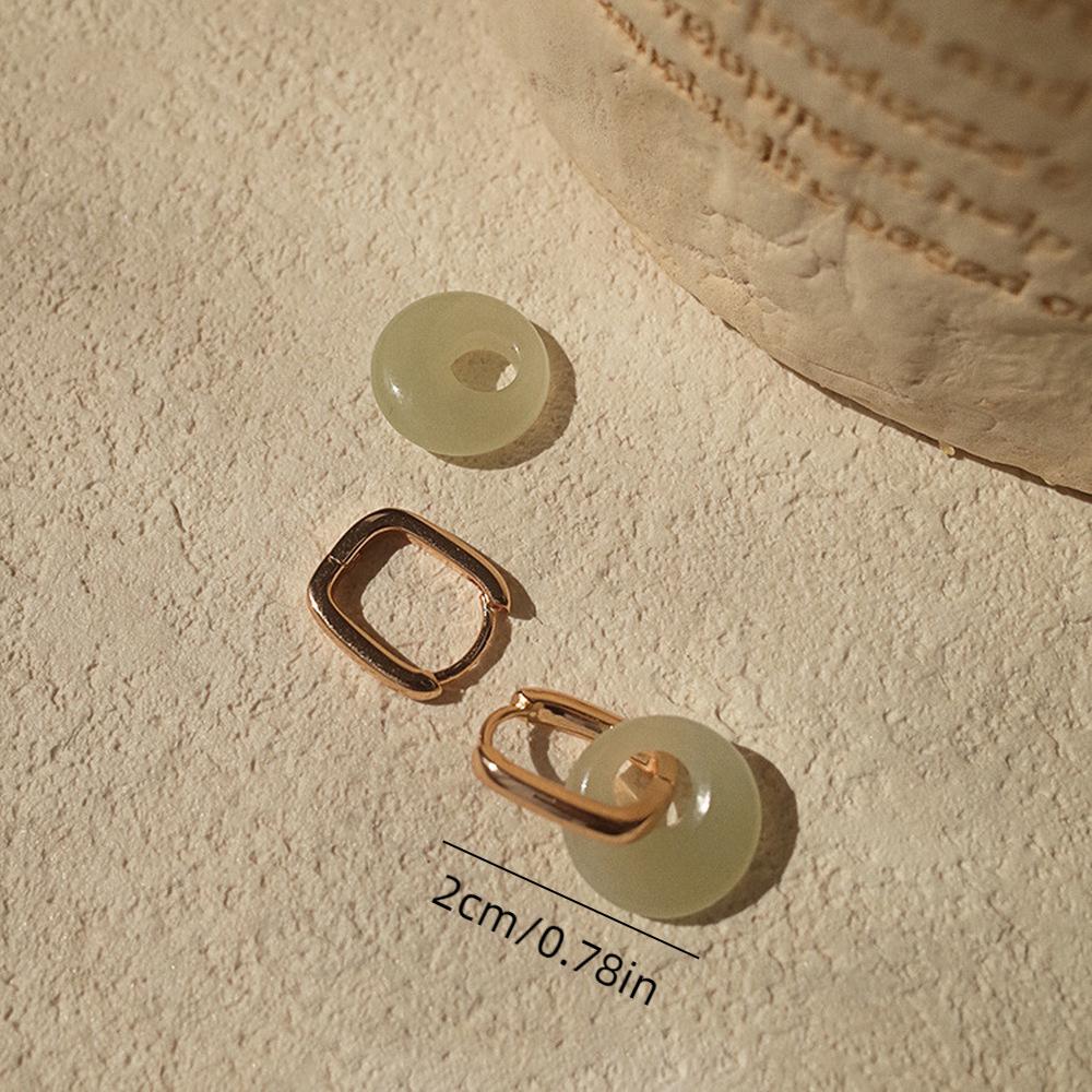 Stilvolle Peace Buckle Ohrringe für Mädchen, Imitation Jade Ohrringe gold von Joom DACH