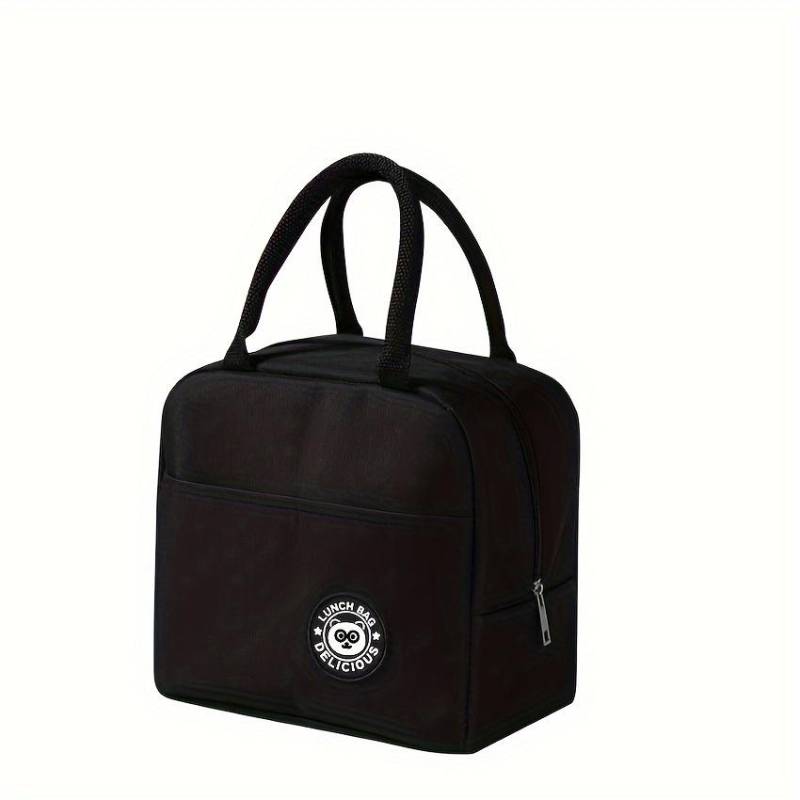 Stilvolle schwarze Oxford-Stoff-Lunchtasche - Leichte Reißverschluss-Bento-Tasche, Multifunktional für den täglichen Gebrauch für Frauen schwarz von Joom DACH