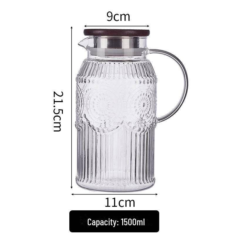 Stilvoller hitzebeständiger Glaskessel mit Griff - Teekanne mit großem Fassungsvermögen für kühle Getränke von Joom DACH