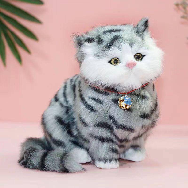 Stimmsimulation Plüschfüllung Katze Stofftier Elektrisches süßes Plüschkatzenpuppenmädchenspielzeug von Joom DACH