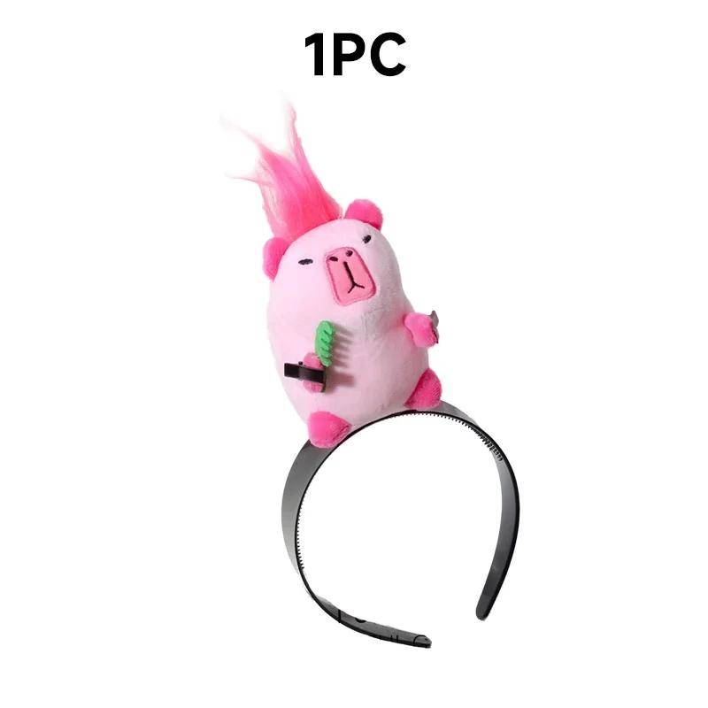 Stirnband mit Cartoon-Motiv, lustiges Capybara-Haarband, für den Sommer, für Damen, süßes Gesichtswasch-Stirnband, lustiges Plüsch-Haarband, Haar-Accessoires von Joom DACH