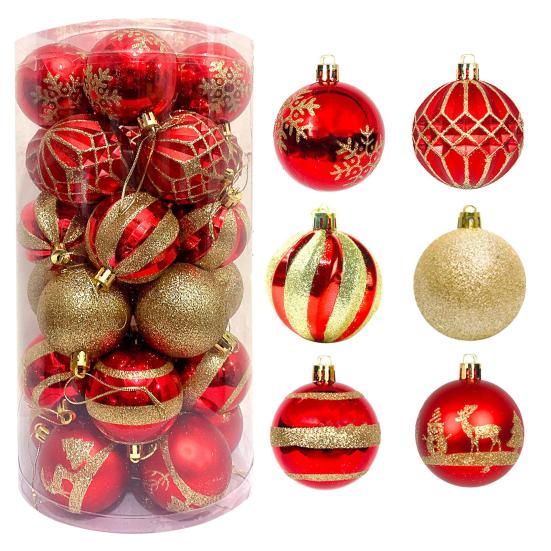 Stk. Weihnachtskugeln Ornamente 2,4 Zoll Kleine bruchsichere Plastikkugeln L von Joom DACH