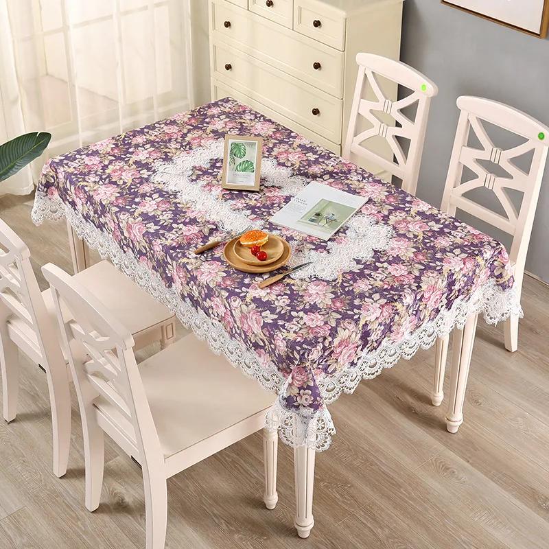 Stolze Rose Spitze Tischdecken Floral Bedruckte Tischdecke Pastorale Rechteckige Ölbeständige Tischdecke Tuch Hochzeit Dekoration Handtuch 100x150cm 1pcs von Joom DACH