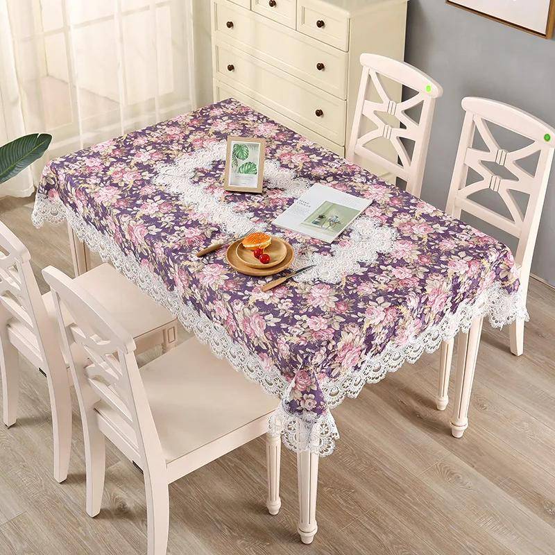 Stolze Rose Spitze Tischdecken Floral Bedruckte Tischdecke Pastorale Rechteckige Ölbeständige Tischdecke Tuch Hochzeit Dekoration Handtuch 100x150cm 1pcs von Joom DACH