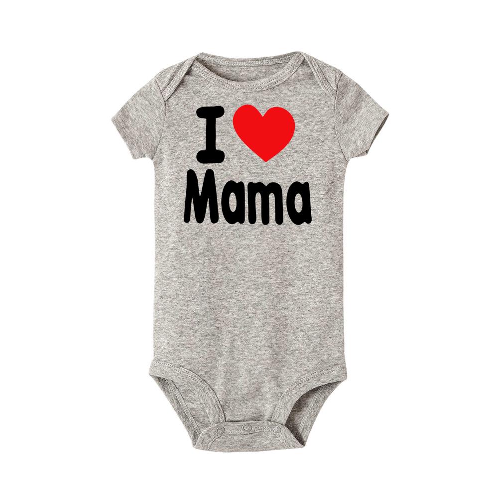 Strampler-Overall-Outfit für Neugeborene mit „I Love Mama and Papa“-Aufdruck 3M von Joom DACH