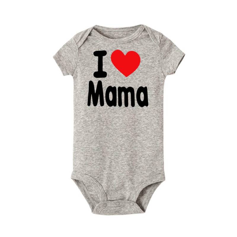 Strampler-Overall-Outfit für Neugeborene mit „I Love Mama and Papa“-Aufdruck 3M von Joom DACH