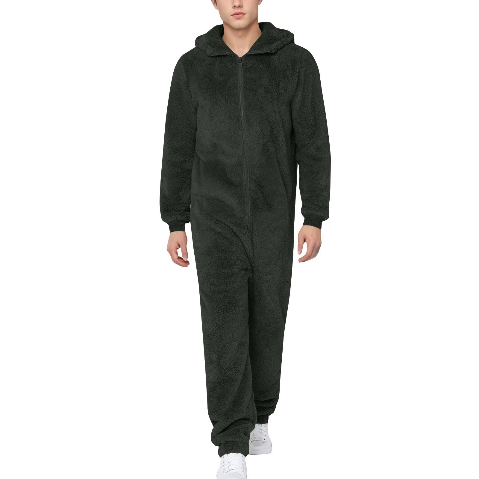 Strampler für Männer Herbst und Winter Langarm Jumpsuits Casual Outfits L schwarz von Joom DACH