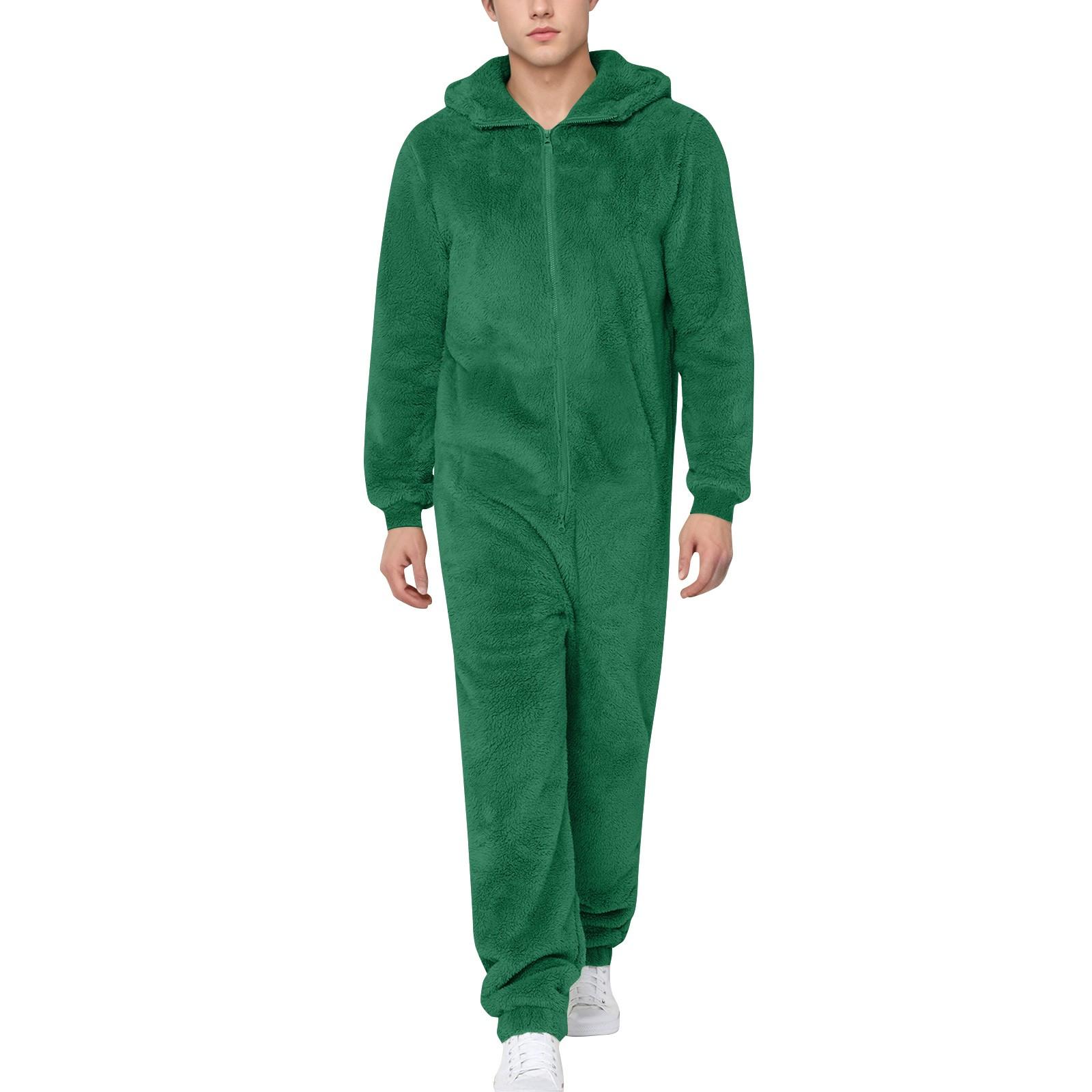 Strampler für Männer Herbst und Winter Langarm Jumpsuits Casual Outfits M dunkelgrüne von Joom DACH