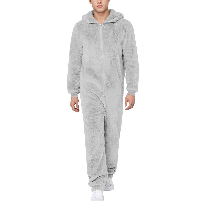 Strampler für Männer Herbst und Winter Langarm Jumpsuits Casual Outfits XL hellgrau von Joom DACH