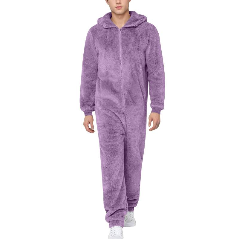 Strampler für Männer Herbst und Winter Langarm Jumpsuits Casual Outfits XXL violett von Joom DACH