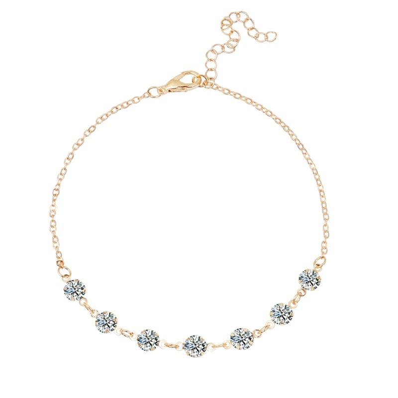 Strand Gold Silber Farbe Kristall Legierung Fußkettchen Fußkettchen Armbänder Weiblichen Heißer Sommer Fuß Kette Schmuck gold von Joom DACH