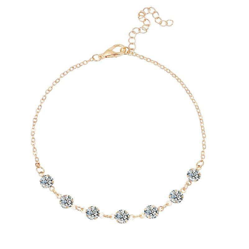 Strand Gold Silber Farbe Kristall Legierung Fußkettchen Fußkettchen Armbänder Weiblichen Heißer Sommer Fuß Kette Schmuck gold von Joom DACH