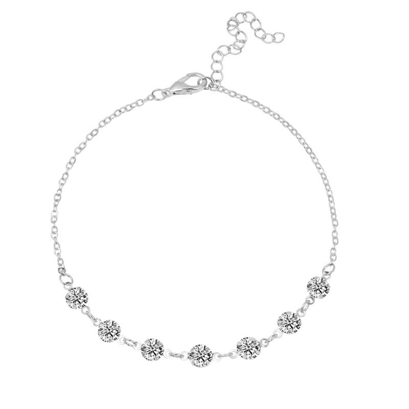 Strand Gold Silber Farbe Kristall Legierung Fußkettchen Fußkettchen Armbänder Weiblichen Heißer Sommer Fuß Kette Schmuck silber von Joom DACH