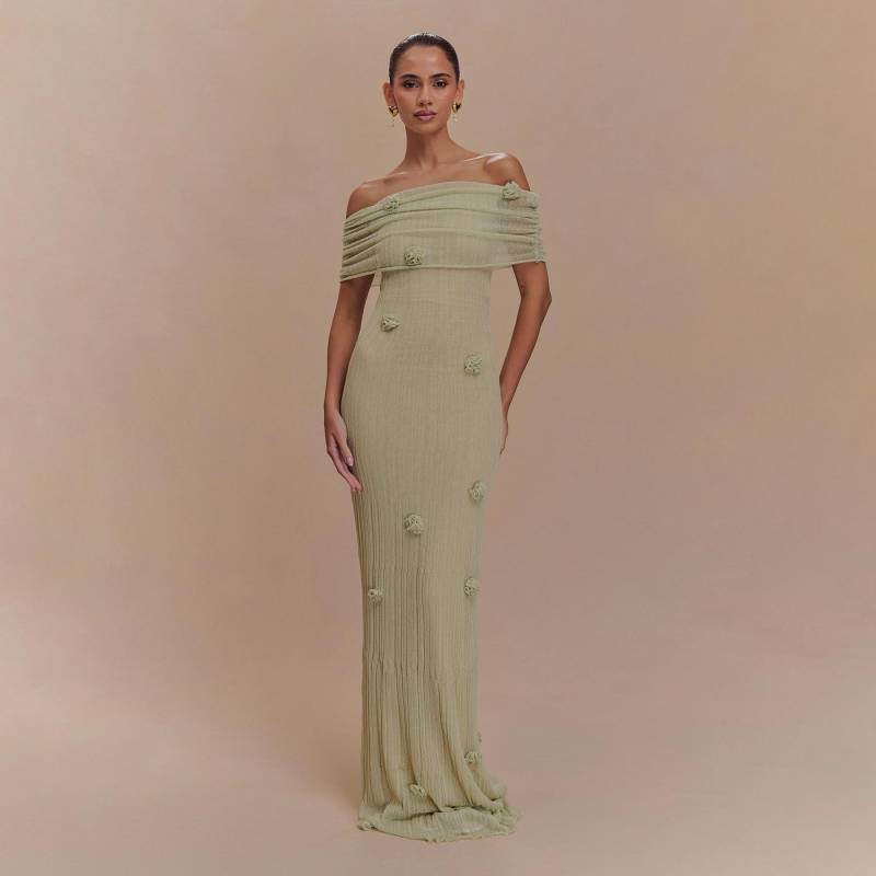 Strandrock Damen Einfarbig Gestrickt Schwebende Blume Strand Bikini Badeanzug Hoodie Kleid L grün von Joom DACH