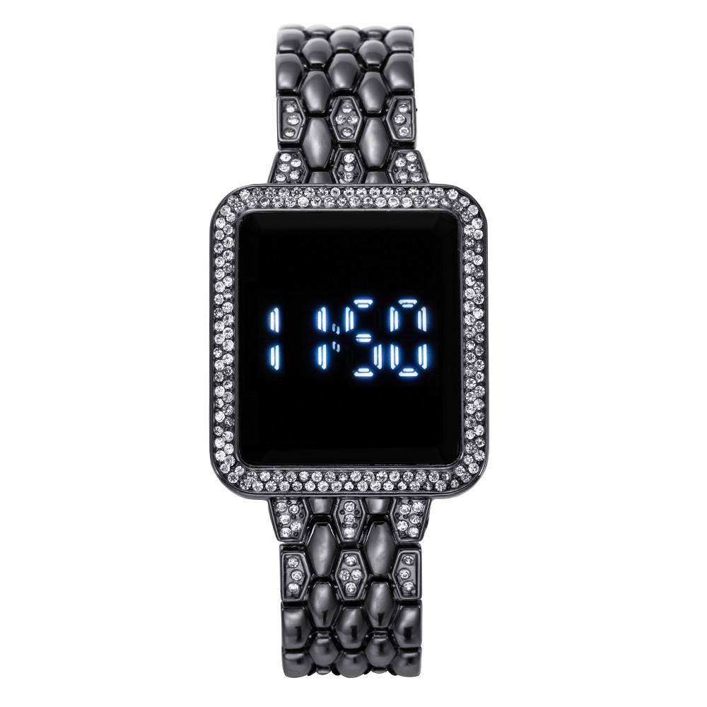 Strass Digitaluhr für Frauen Einfache Touchscreen LED Damen Armbanduhr schwarz von Joom DACH