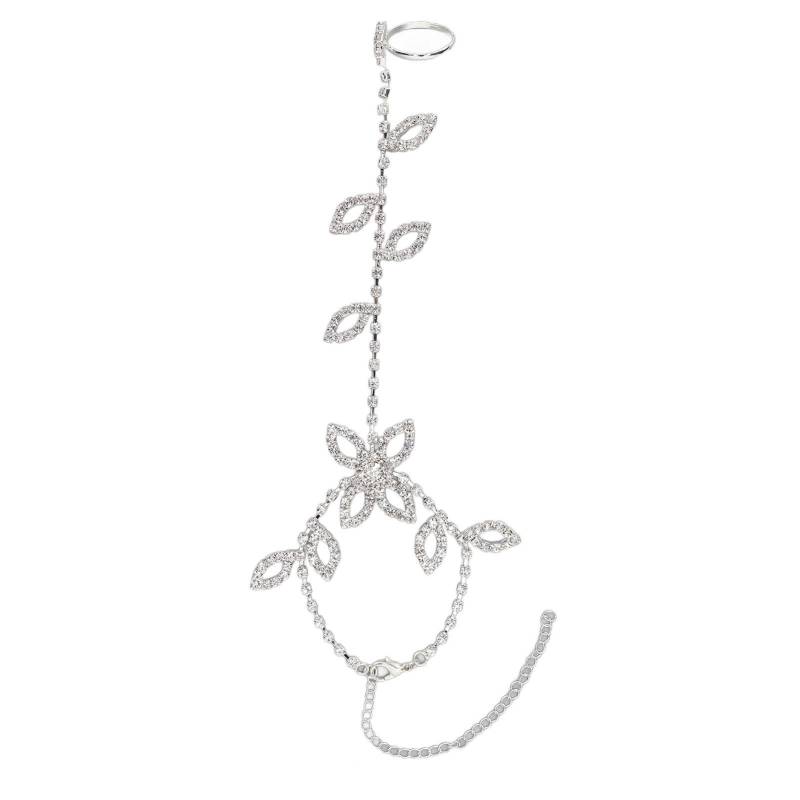 Strass Fußkette Damen Stilvolles Blätterförmiges Anhänger Fußkettchen Schmuck Accessoires für Strandparty von Joom DACH