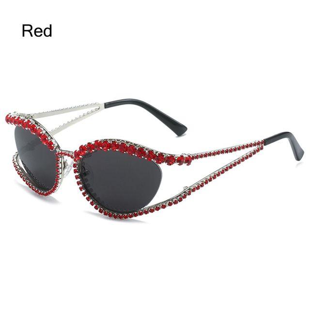 Strass glänzende Sonnenbrille einzigartige Luxus für Frauen Cat Eye Sonnenbrille Mode Legierung Gläser Shades Party Brillen hellrosa von Joom DACH