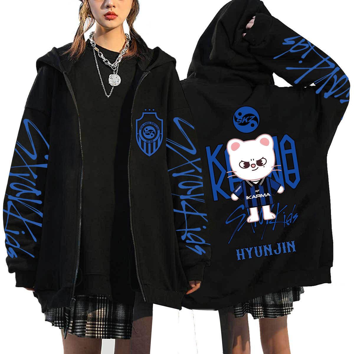Stray Kids Mode Vintage Hoodies Damen Herren Unisex Herbst Winter Neu Langarm Pullover Tops Chic Streetwear Lässiges Lockeres Oberteil L von Joom DACH