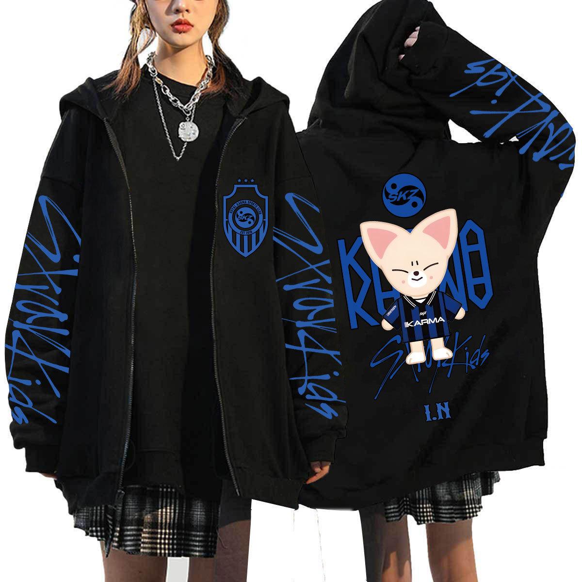 Stray Kids Mode Vintage Hoodies Damen Herren Unisex Herbst Winter Neu Langarm Pullover Tops Chic Streetwear Lässiges Lockeres Oberteil S von Joom DACH