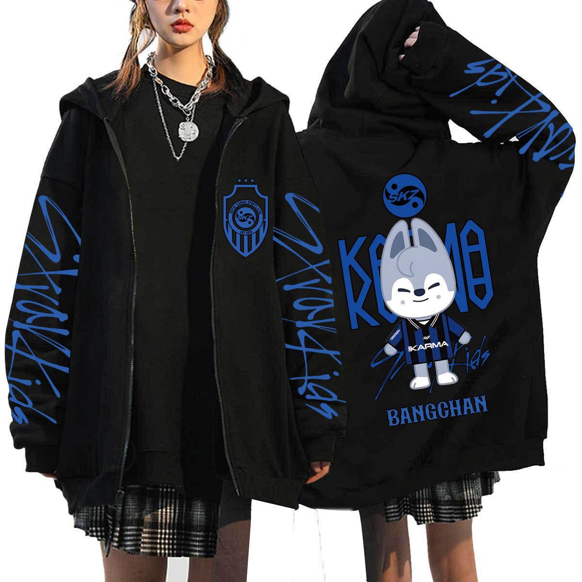 Stray Kids Mode Vintage Hoodies Damen Herren Unisex Herbst Winter Neu Langarm Pullover Tops Chic Streetwear Lässiges Lockeres Oberteil S von Joom DACH