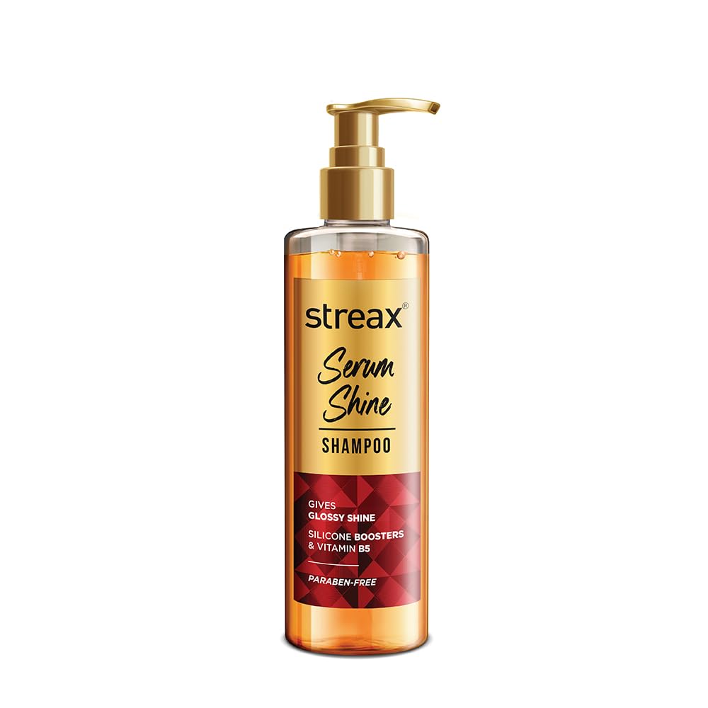Streax Serum Shine Shampoo 240ml für krauses trockenes Haar Frauen Männer Parabenfrei Silikonverstärker Geschmeidiges glänzendes Haar von Joom DACH