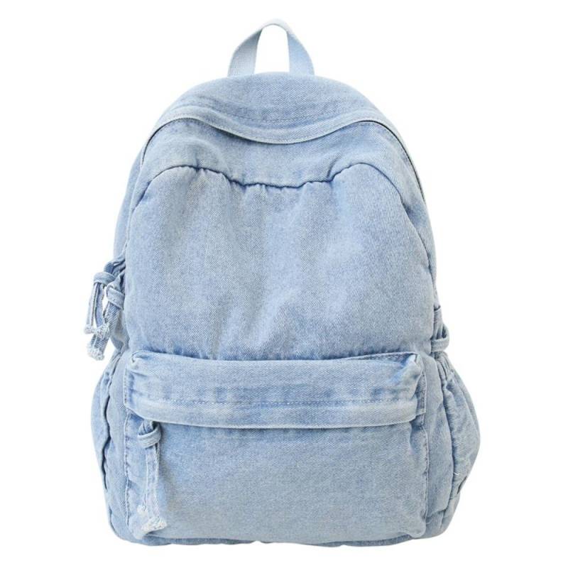 Street Style Vintage Handtasche Y2K Solide Umhängetasche Tragbarer Denim Rucksack Mädchen blau von Joom DACH
