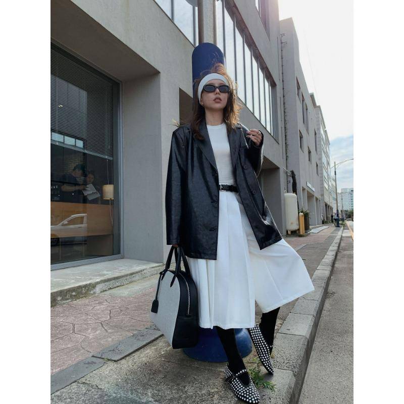 Streetstyle Coole Leder-Anzugjacke für Damen im Herbst M von Joom DACH