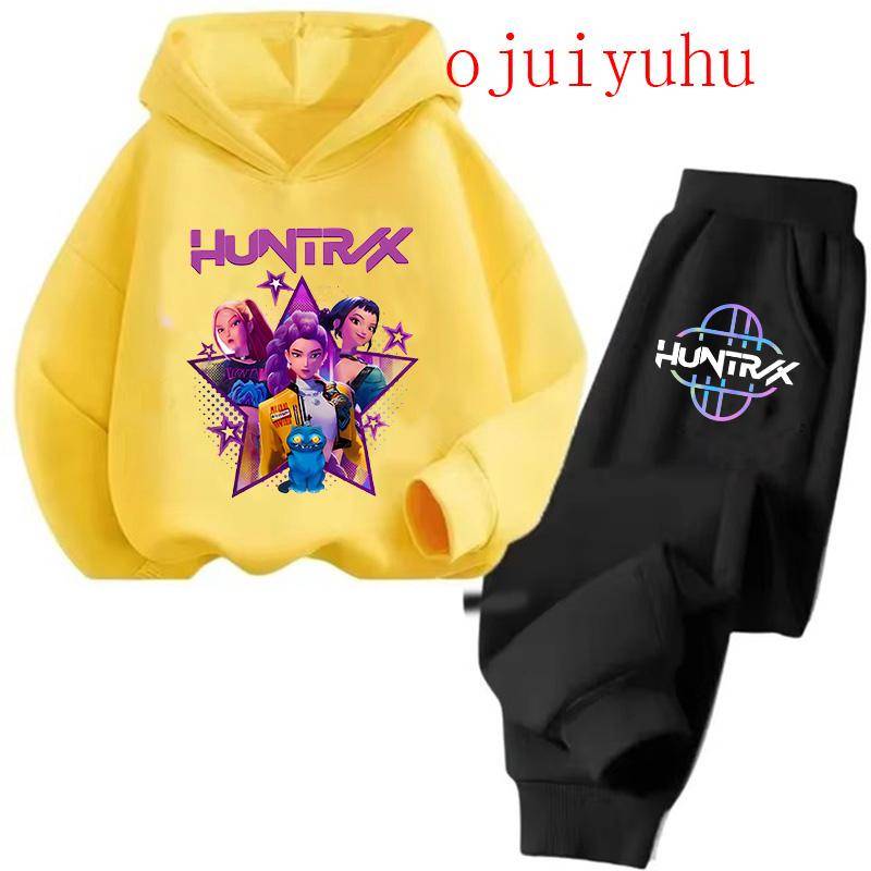 Streetwear 90er Sets Kinder Hoodies Kpop Dämonenjäger Pullover Sweatshirt Anime Trainingsanzug Cartoon Mädchen Junge Kinder Kleidung 130 von Joom DACH