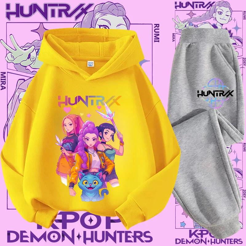 Streetwear Outfit Kinder Hoodie K-Pop Demon Hunter Pullover Sweatshirt Anime Trainingsanzug Cartoon Mädchen Jungen Kinderkleidung 140 von Joom DACH