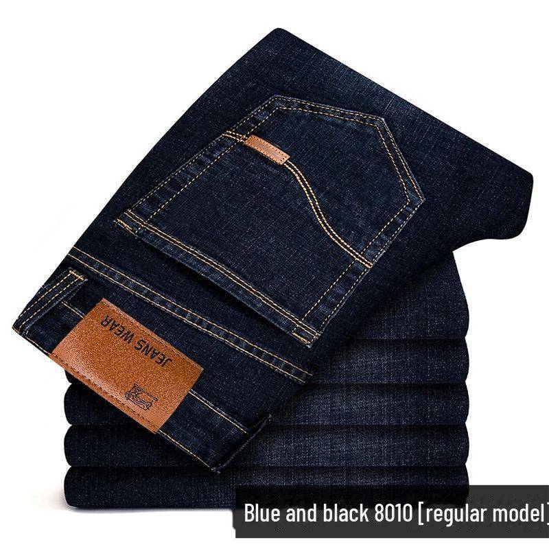 Stretch-Jeans für Herren Herbst/Winter – Lockere, gerade Passform, lässiger Business-Style. 8010 Regular, Code 36 schwarz von Joom DACH