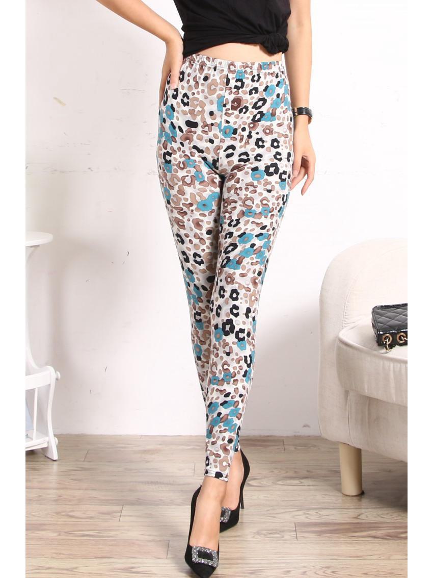 Stretch-Leggings mit Leopardenmuster und hoher Taille – stylische und bequeme Skinny-Hose für Damen, Sonderangebot! Free Size (suitable for 90-140 jin) von Joom DACH