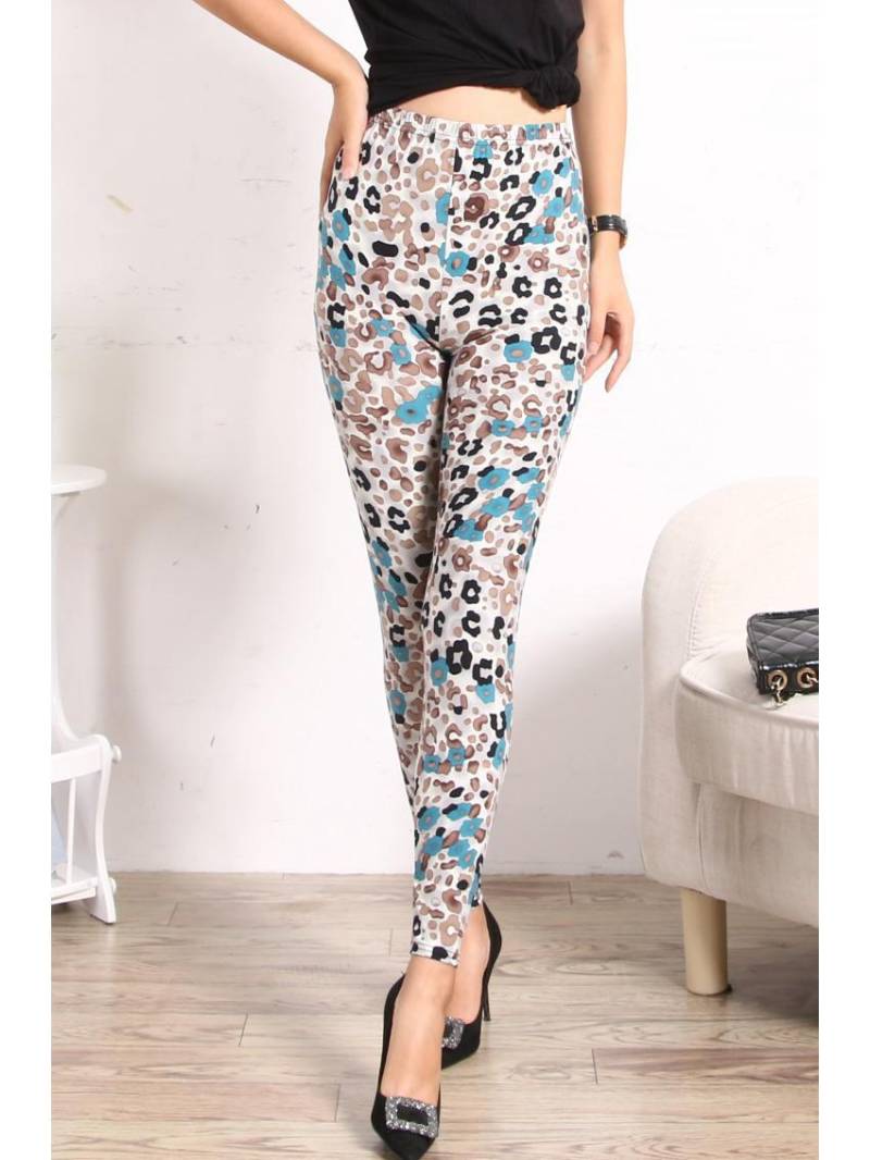 Stretch-Leggings mit Leopardenmuster und hoher Taille – stylische und bequeme Skinny-Hose für Damen, Sonderangebot! Free Size (suitable for 90-140 jin) von Joom DACH